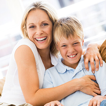 woman and son smiling